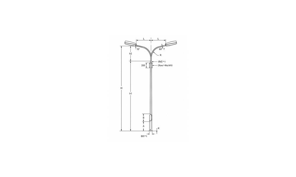 Octagonal Poles with Curved Brackets